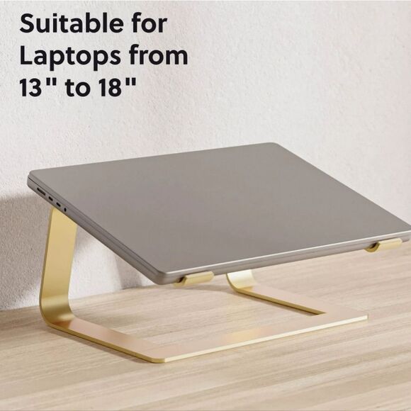 UBrands Adjustable Laptop Riser Stand- Gold Metal - Picture 2 of 11